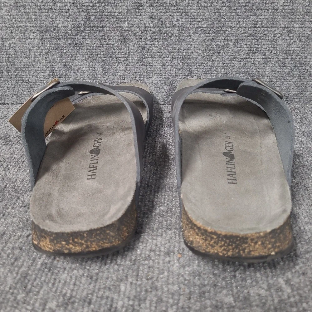 Haflinger Unisex Andrea Unlined Graphite Leather Sandals GRAPHITE EU 44/ US 11